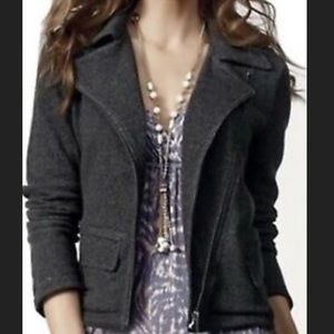 CAbi Indie Asymmetric Grey Moto jacket 100% cotton
